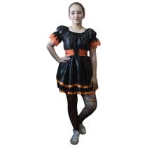 Fantasia Halloween Infantil Mística Vestido com Cinto