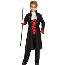 Fantasia Halloween Infantil pra Menino Conde Dracula Vampiro Medieval Vitoriano Gotico de Luxo Completa Fantasia Halloween Infantil pra Menino Conde Dracula Vampiro Medieval Vitoriano Gotico de Luxo Completa