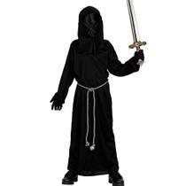 Fantasia Halloween Infantil pra Meninos Tunica Preta com Capuz sem Rosto Fantasia Halloween Infantil pra Meninos Tunica Preta com Capuz sem Rosto