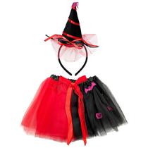 Fantasia Halloween Infantil Tiara Com Chapéu E Saia De Tule