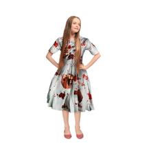 Fantasia Halloween Infantil Vestido Noiva Zumbi pra Menina