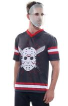 Fantasia Halloween Jason Masculino Adulto Camisa C/ Máscara