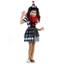 Fantasia Halloween Palhaça Assassina Infantil Com Chapéu