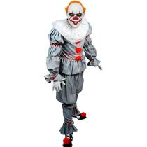 Fantasia Halloween Palhaço It a Coisa de Pennywise Cosplay de Luxo + Máscara Masculina Adulta