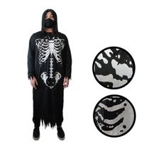 Fantasia Halloween Senhor Sinistro Esqueleto com Capuz Fantasia Halloween Senhor Sinistro Esqueleto com Capuz