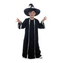 Fantasia Halloween Tunica de Feiticeiro Infantil Com Chapéu Fantasia Halloween Tunica de Feiticeiro Infantil Com Chapéu