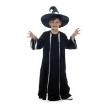 Fantasia Halloween Tunica de Feiticeiro Infantil Com Chapéu