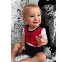 Fantasia Halloween Vampiro De Bebê 4 A 9 Meses mesversário Drácula - xuxu de meia