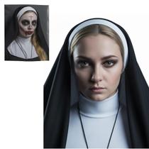 Fantasia Halloween: Véu de Freira Assustadora Poliéster Cosplay (1 Und) Fantasia Halloween: Véu de Freira Assustadora Poliéster Cosplay (1 Und)