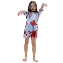 Fantasia Halloween Zumbi Menina Infantil Vestido Zombie Dias das Bruxas Sulamericana 923914