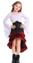 Fantasia Happy Cherry Girls Pirate Renaissance branca grande