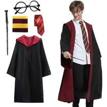 Fantasia Harry Potter Infantil Capa Óculos Cachecol Varinha Fantasia Harry Potter Infantil Capa Óculos Cachecol Varinha