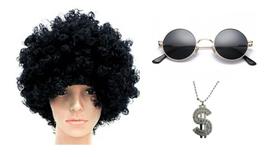 Fantasia hippie anos 80 mc adulto 3 peças festas