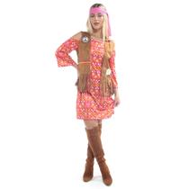 Fantasia Hippie Paz e Amor Vestido Com Acessório Abrakadabra Fantasia Hippie Paz e Amor Vestido Com Acessório Abrakadabra
