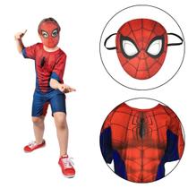 Fantasia Homem Aranha Basica Infantil Curta Com Máscara Fantasia Homem Aranha Basica Infantil Curta Com Máscara