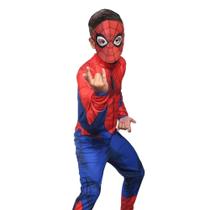 Fantasia Homem Aranha Clássica Infantil Longa com Máscara - Novabrink