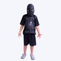 Fantasia Homem-Aranha Preto Infantil Menino Muvile 5362 Fantasia Homem-Aranha Preto Infantil Menino Muvile 5362