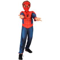 Fantasia Homem Aranha / Spider Man Ultimate Infantil Luxo Com Músculos