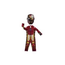 Fantasia Homem De Ferro Longo Com Máscara 3d E Enchimento.