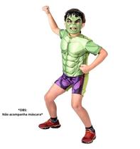 Fantasia Hulk Clássico Curto Infantil Com Máscara Original