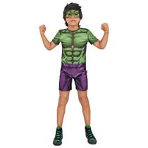 Fantasia Hulk Infantil Curta Pop com Máscara