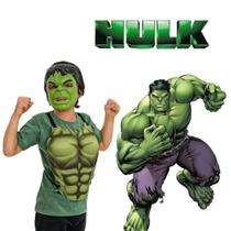 Fantasia Hulk Infantil Kit Máscara Super Heroi e Peitoral Musculoso Fantasia Hulk Infantil Kit Máscara Super Heroi e Peitoral Musculoso