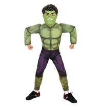 Fantasia Hulk Infantil Luxo Vingadores 2 Com Músculo