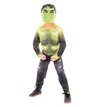 Fantasia Hulk Luxo Com Músculos Infantil Guerra Infinita Vingadores Marve