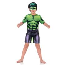 Fantasia Hulk Macacão Curto Infantil Com Máscara - Vingadores