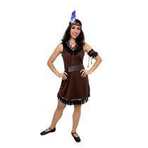 Fantasia India Pocahontas Guerreira Luxo Adulta Com Franja