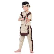 Fantasia Índio Infantil com Calça e Faixa de Cabeça