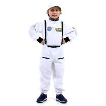Fantasia Infantil Astronauta Branco Luxo com Boné