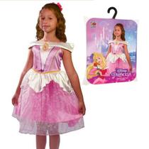 Fantasia Infantil Aurora Vestido Princesa Bela Adormecida Luxo Clássica