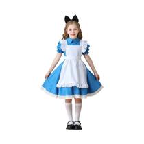 Fantasia Infantil Azul Alice No País Das Maravilhas Para Meninas, Vestido De Cosplay Lolita Para Fantasia Infantil Azul Alice No País Das Maravilhas Para Meninas, Vestido De Cosplay Lolita Para