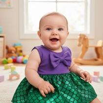 Fantasia Infantil Baby Body Pequena Sereia