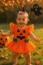Fantasia Infantil Baby Menina Para Halloween Romper Bunda Rica Bebê Fantasminha Com Chapéuzinho Fantasia Infantil Baby Menina Para Halloween Romper Bunda Rica Bebê Fantasminha Com Chapéuzinho