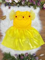 Fantasia Infantil Bela e a Fera Amarela com Tiara - Vestido Temático Fantasia Infantil Bela e a Fera Amarela com Tiara - Vestido Temático