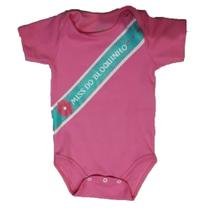 Fantasia Infantil Body para Bebês Manga Curta Miss Bloquinho Rosa Tamanho 6-9 Meses Basic+