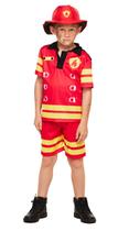 Fantasia Infantil Bombeiro Menino Roupa Festa com Capacete Fantasia Infantil Bombeiro Menino Roupa Festa com Capacete