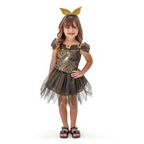 Fantasia Infantil Bruxinha Aranha Dourada Festa Carnaval e Halloween Fantasia Infantil Bruxinha Aranha Dourada Festa Carnaval e Halloween