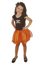 Fantasia Infantil Bruxinha Keka Vestido Curto Halloween De 2 À 8 Anos