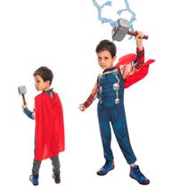 Fantasia Infantil Clássico Vingadores Thor com Martelo