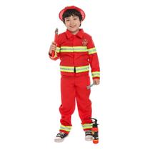 Fantasia Infantil de Bombeiro com Kit Completo de Acessórios Fantasia Infantil de Bombeiro com Kit Completo de Acessórios