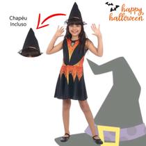 Fantasia Infantil de Dia das Bruxas Bruxinha Caveira