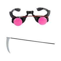 Fantasia Infantil de Halloween - Cosplay Grim Reaper com Olhos Vermelhos Brilhantes e Adereços