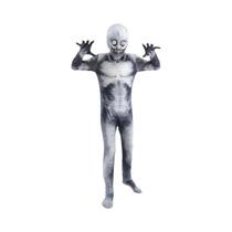 Fantasia Infantil De Halloween: Macacão Com Zíper E Máscara Estampada De Esqueleto Ceifador Para Fantasia Infantil De Halloween: Macacão Com Zíper E Máscara Estampada De Esqueleto Ceifador Para