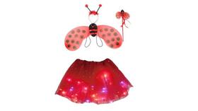 Fantasia infantil de joaninha com led carnaval festas