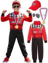 Fantasia infantil de piloto de corrida Bordazor Racer Macacão (7-8Y)