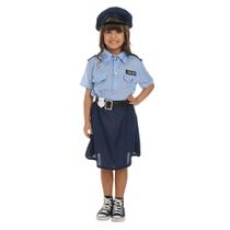 Fantasia Infantil de Policial Feminina com Saia e Quepe Fantasia Infantil de Policial Feminina com Saia e Quepe