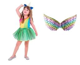 Fantasia Infantil De Unicórnio Com Tiara e Asas Festas Fantasia Infantil De Unicórnio Com Tiara e Asas Festas